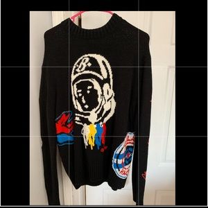 BBC Odyssee Cycling Patches Knit Wool Sweater Black New